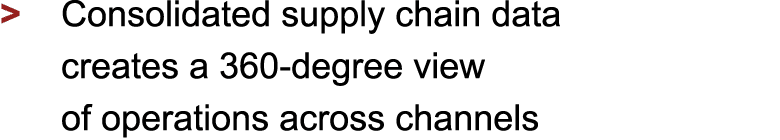 > Consolidated supply chain data creates a 360-degree view of operations across channels