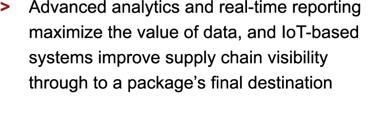 > Advanced analytics and real-time reporting maximize the value of data, and IoT-based systems improve supply chain...