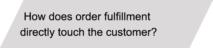 How does order fulfillment directly touch the customer? 