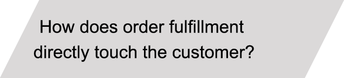 How does order fulfillment directly touch the customer? 
