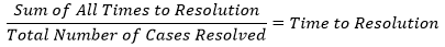 time to resolution equation
